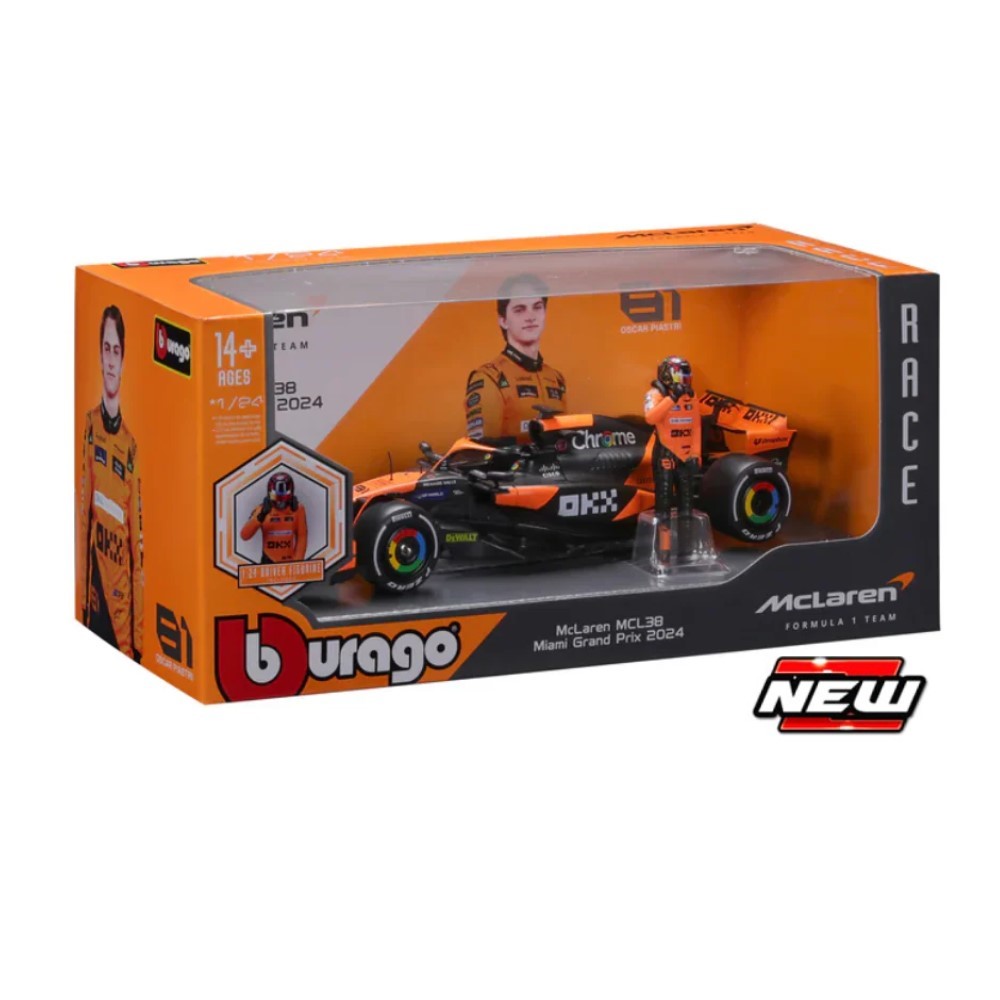 1/24 - F1 McLaren Team MCL38 - Oscar Piastri #81 com Figura