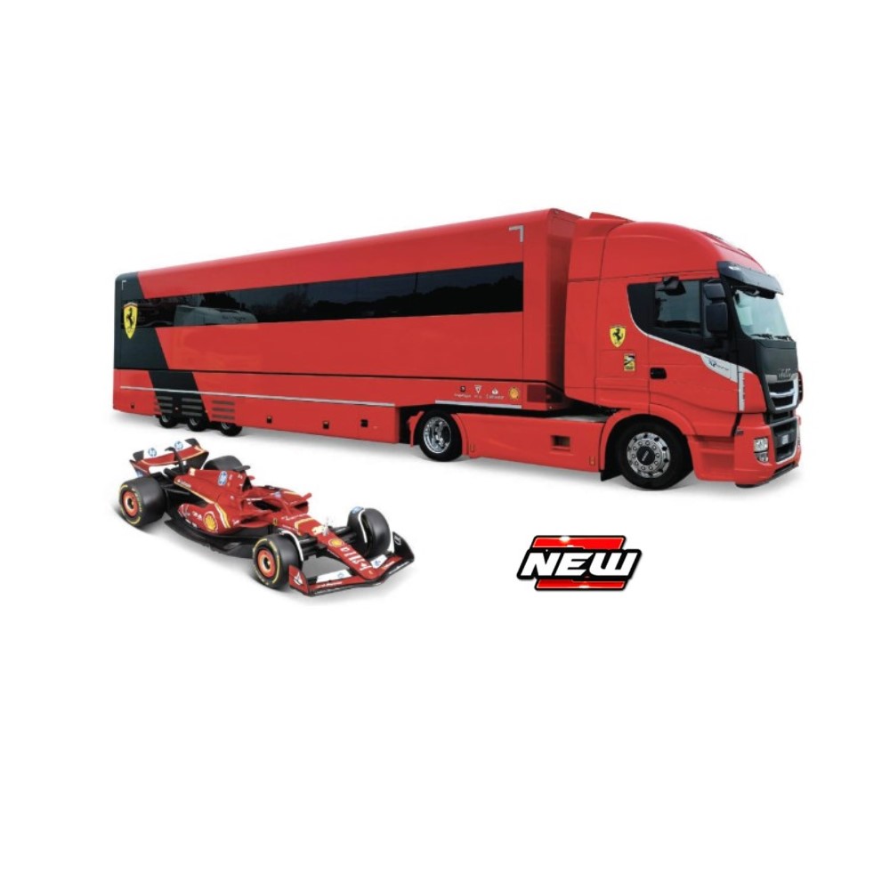 1/43 - Iveco S-WAY 570 Ferrari Racing Transporter + Ferrari SF-23 #16 C.Leclerc 2023
