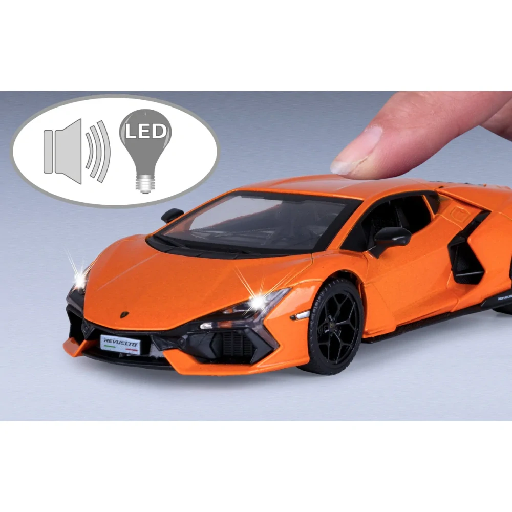 1/32 - Lamborghini Revuelto, laranja (c/ Luzes e Sons do Motor)