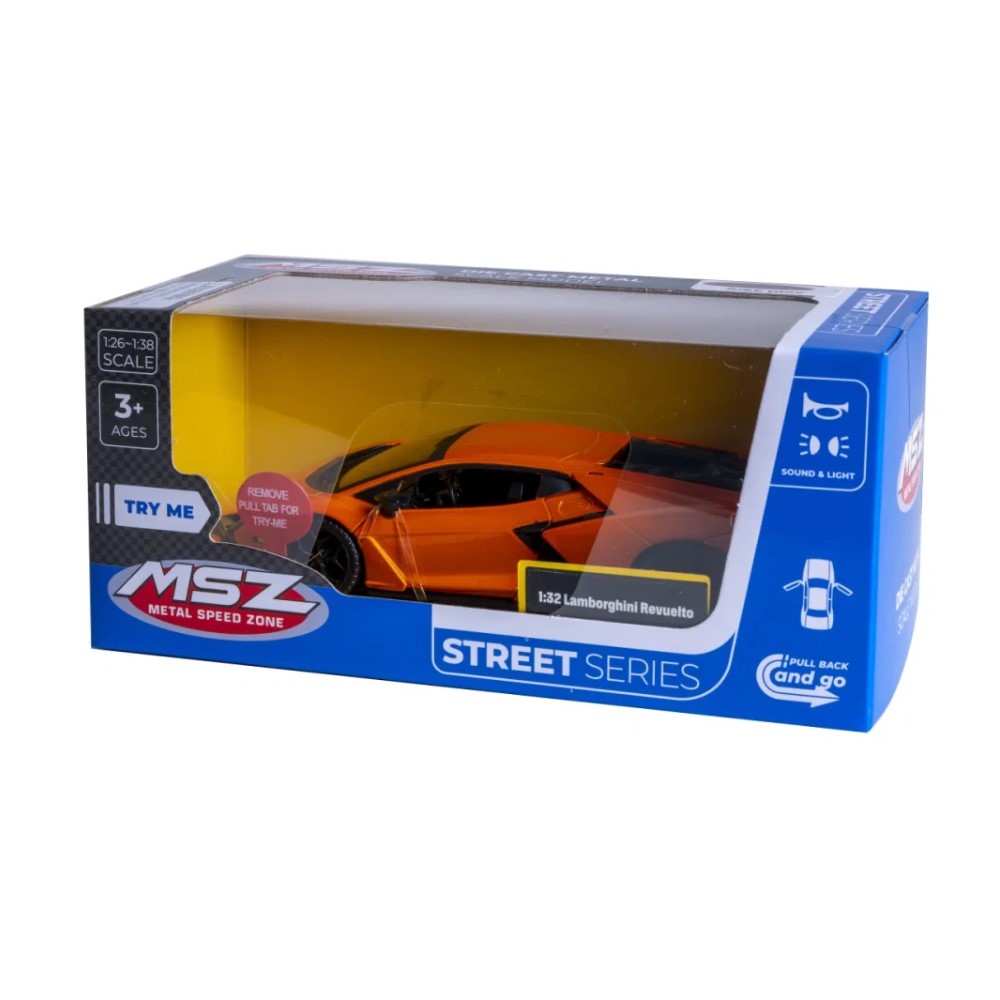 1/32 - Lamborghini Revuelto, laranja (c/ Luzes e Sons do Motor)