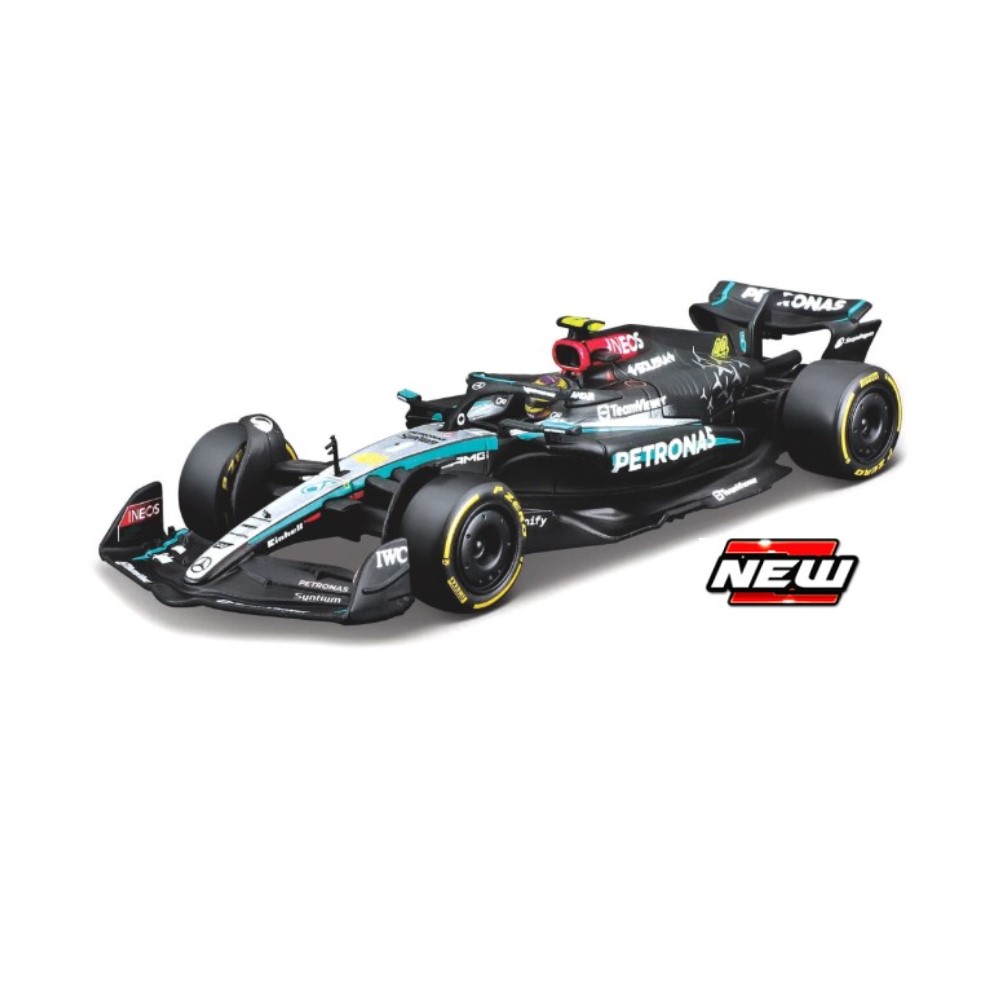 1/43 - F1 Mercedes AMG W14 - Lewis Hamilton #44 com Capacete