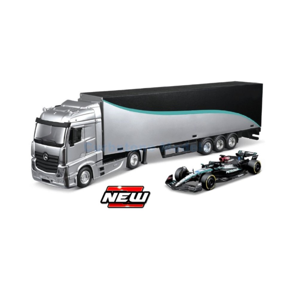 1/43 - Semi-Reboque Mercedes AMG Petronas com F1 George Russel #63