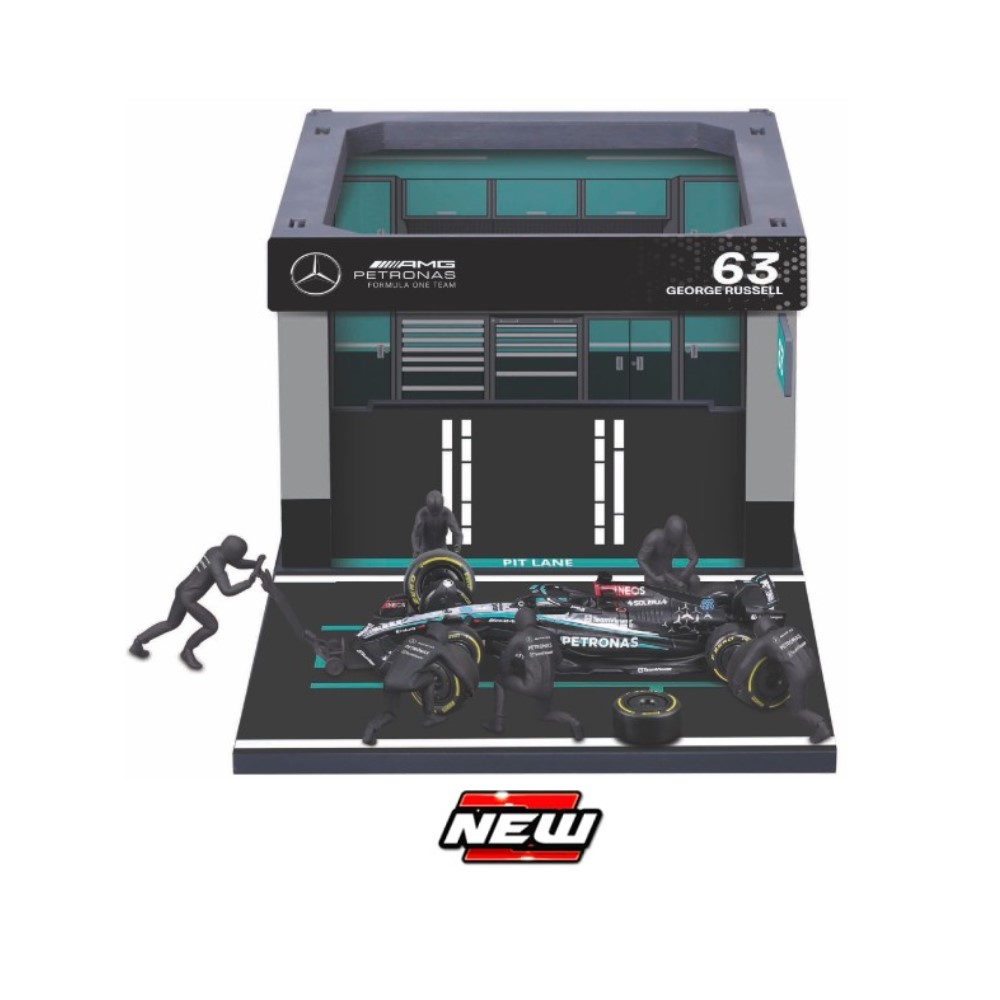 1/43 - Set de Pit Pass Mercedes AMG Petronas com F1 George Russel #63
